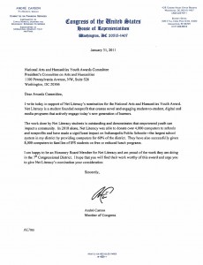 Congressman Carson's Letter of Support for Net Literacy