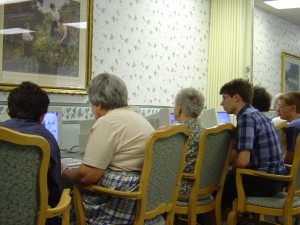 During each training session, students spend time showing seniors how using the Internet will impact their lives